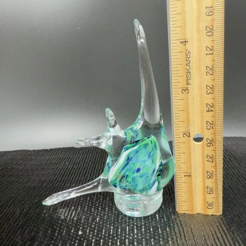Vintage Czech Republic Hand Made Art Glass Figurine Fish Figure Hand Blown Glass